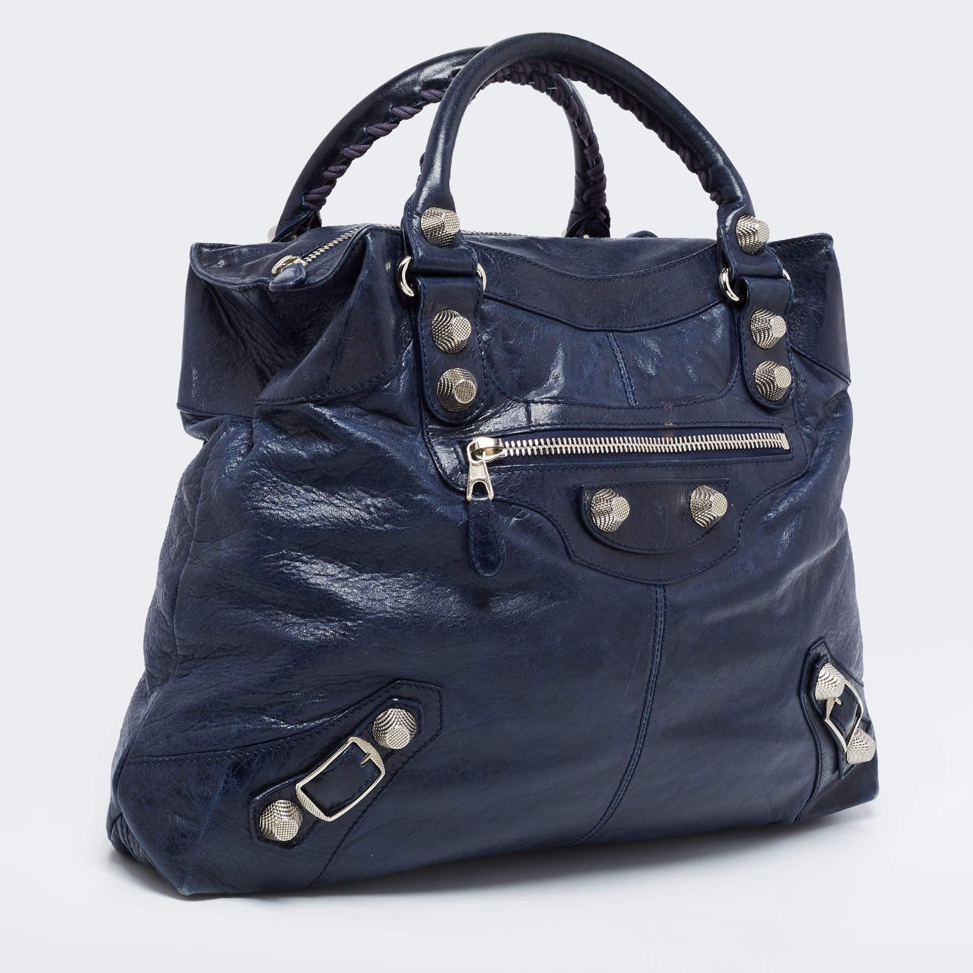 Balenciaga Marineblaue GSH Aktentasche aus Leder GSH Damen im Angebot