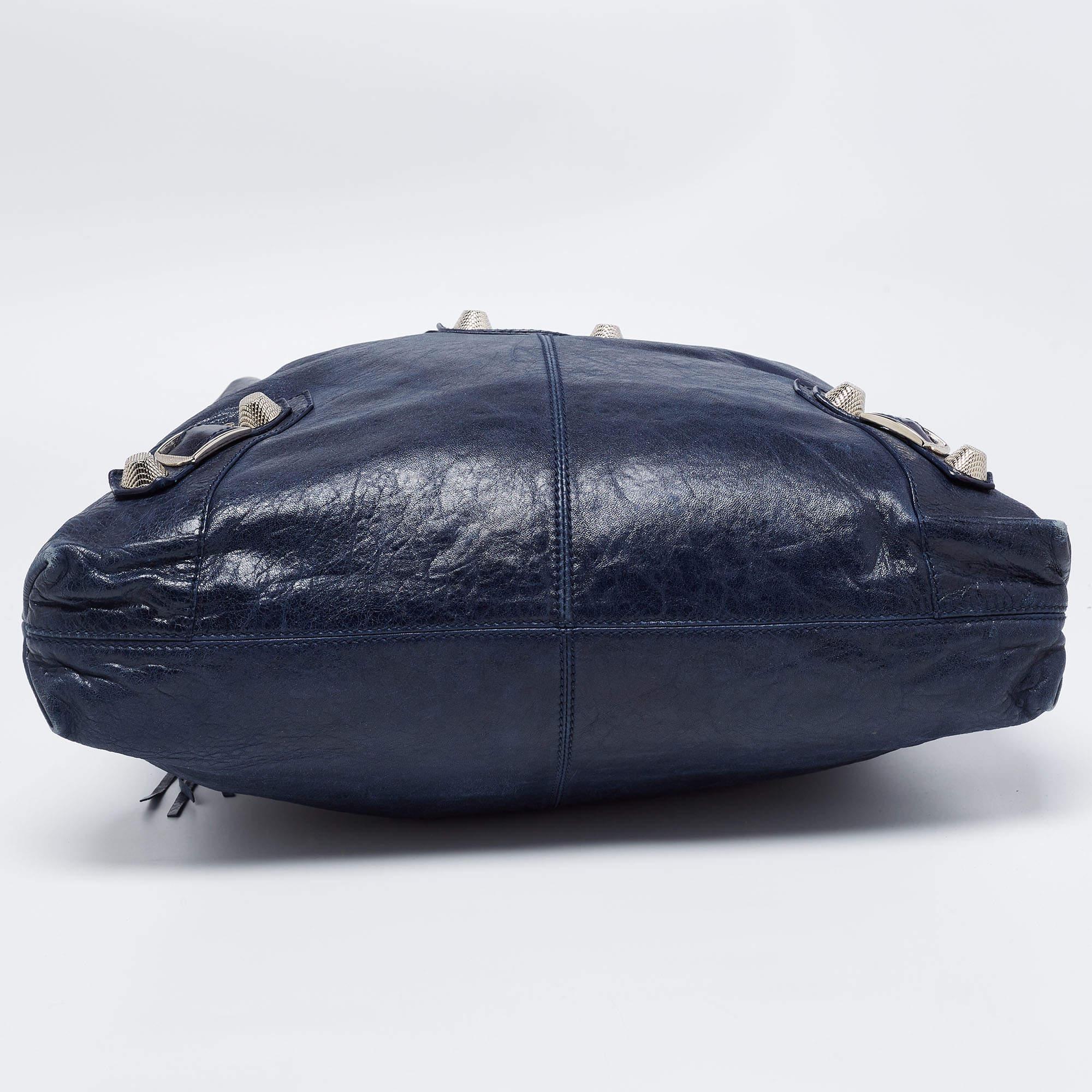 Balenciaga Marine Leather GSH Brief Tote For Sale 1