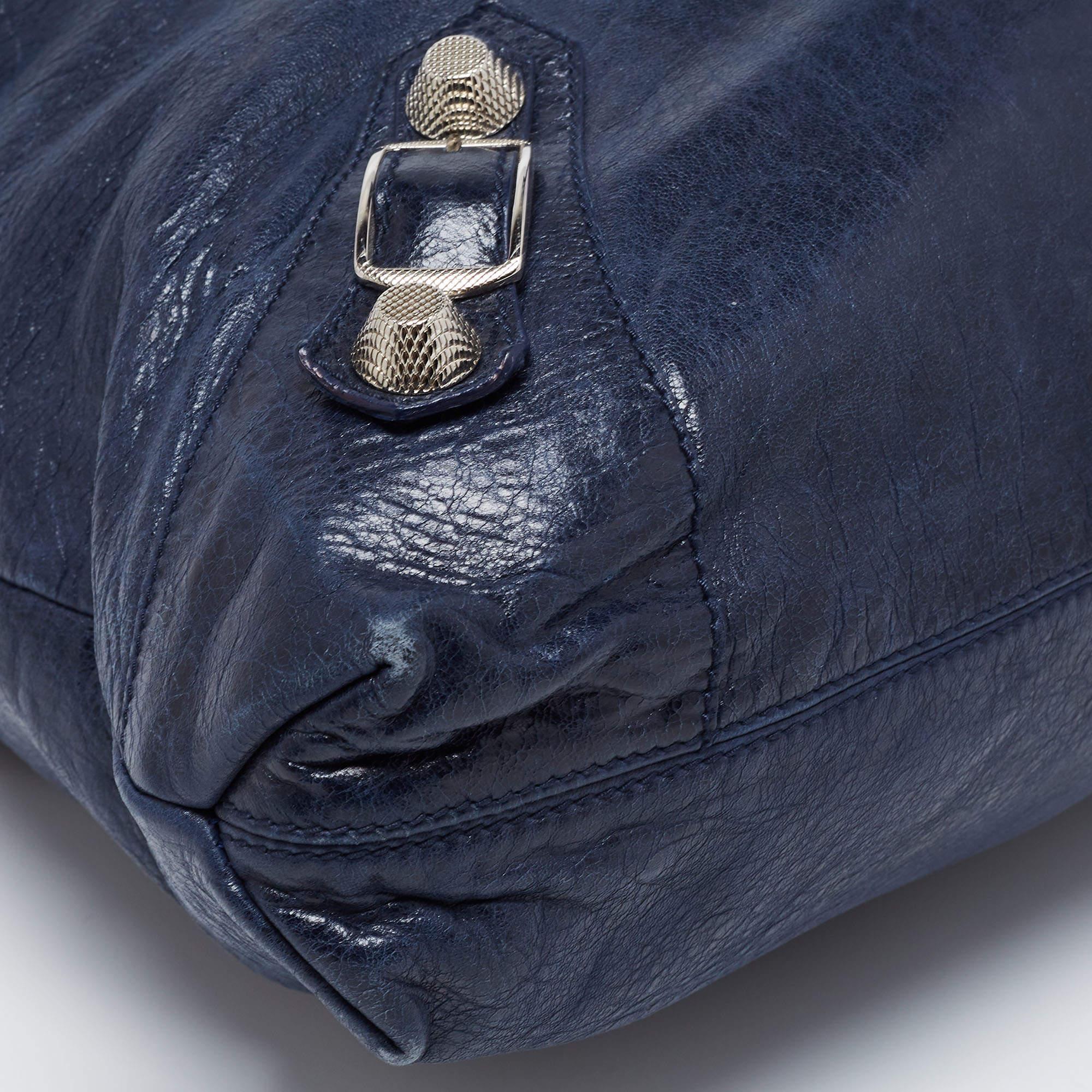 Balenciaga Marine Leather GSH Brief Tote For Sale 2
