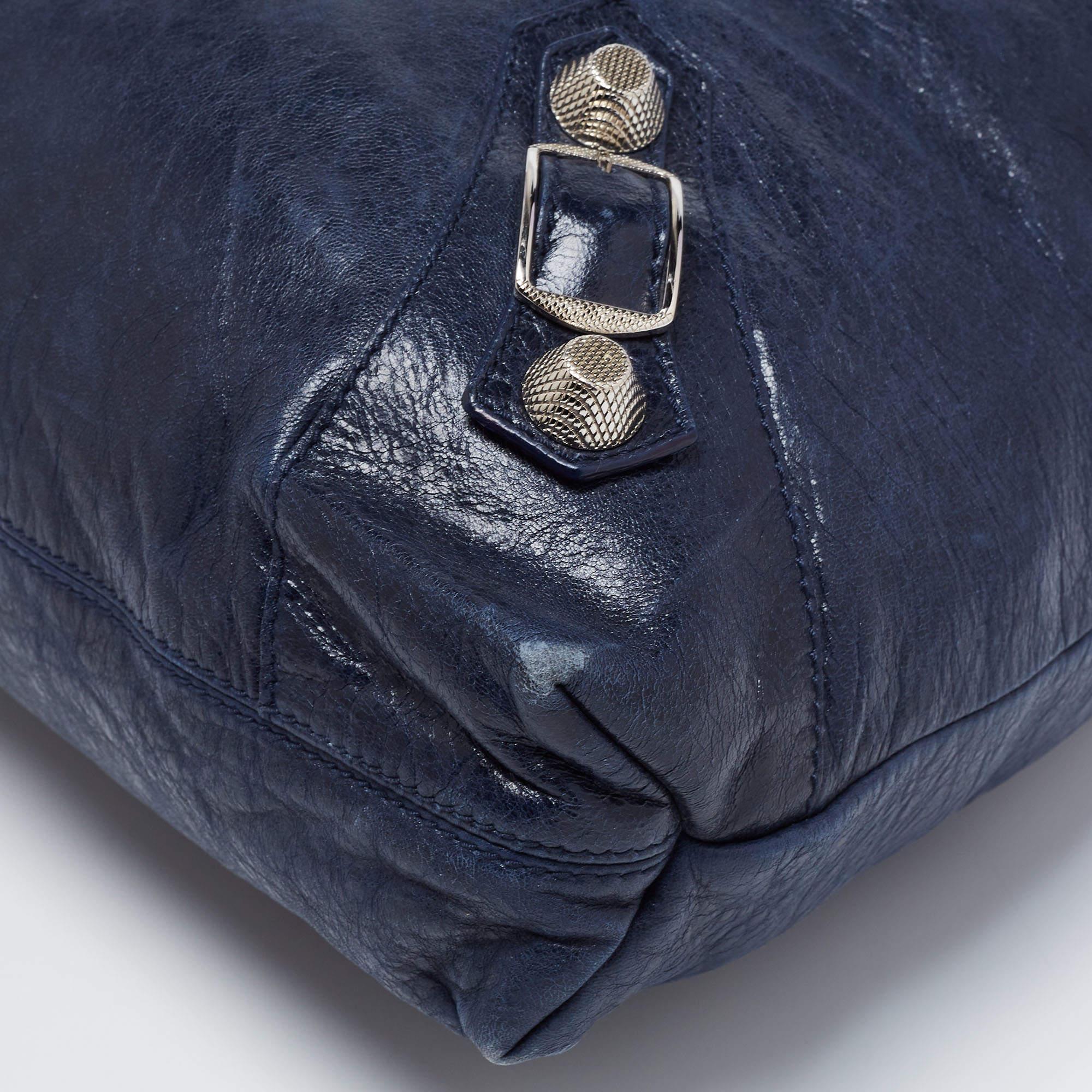 Balenciaga Marine Leather GSH Brief Tote For Sale 3