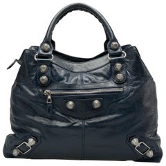 GSH-Aktentasche aus marineblauem Leder von Balenciaga