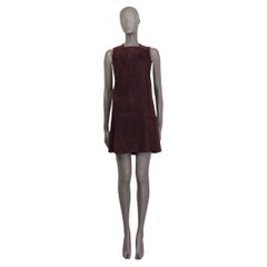 BALENCIAGA maroon suede SLEEVELESS MINI SHIFT Dress S