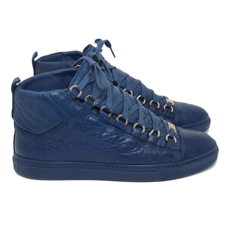 Balenciaga Matte Effect Lambskin Leather Arena Men's Sneakers Size 38 For  Sale at 1stDibs