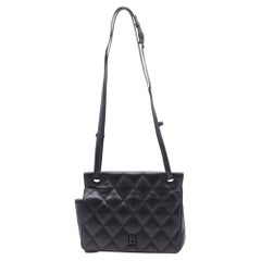 Balenciaga Medium Touch B. Quilted Shoulder Bag in Black Leather