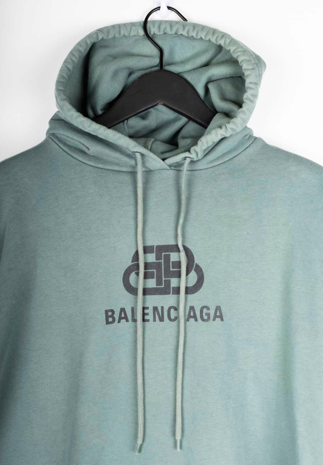 Gray Balenciaga Men hoodie jumper sweatshirt, Size L, S1337 For Sale