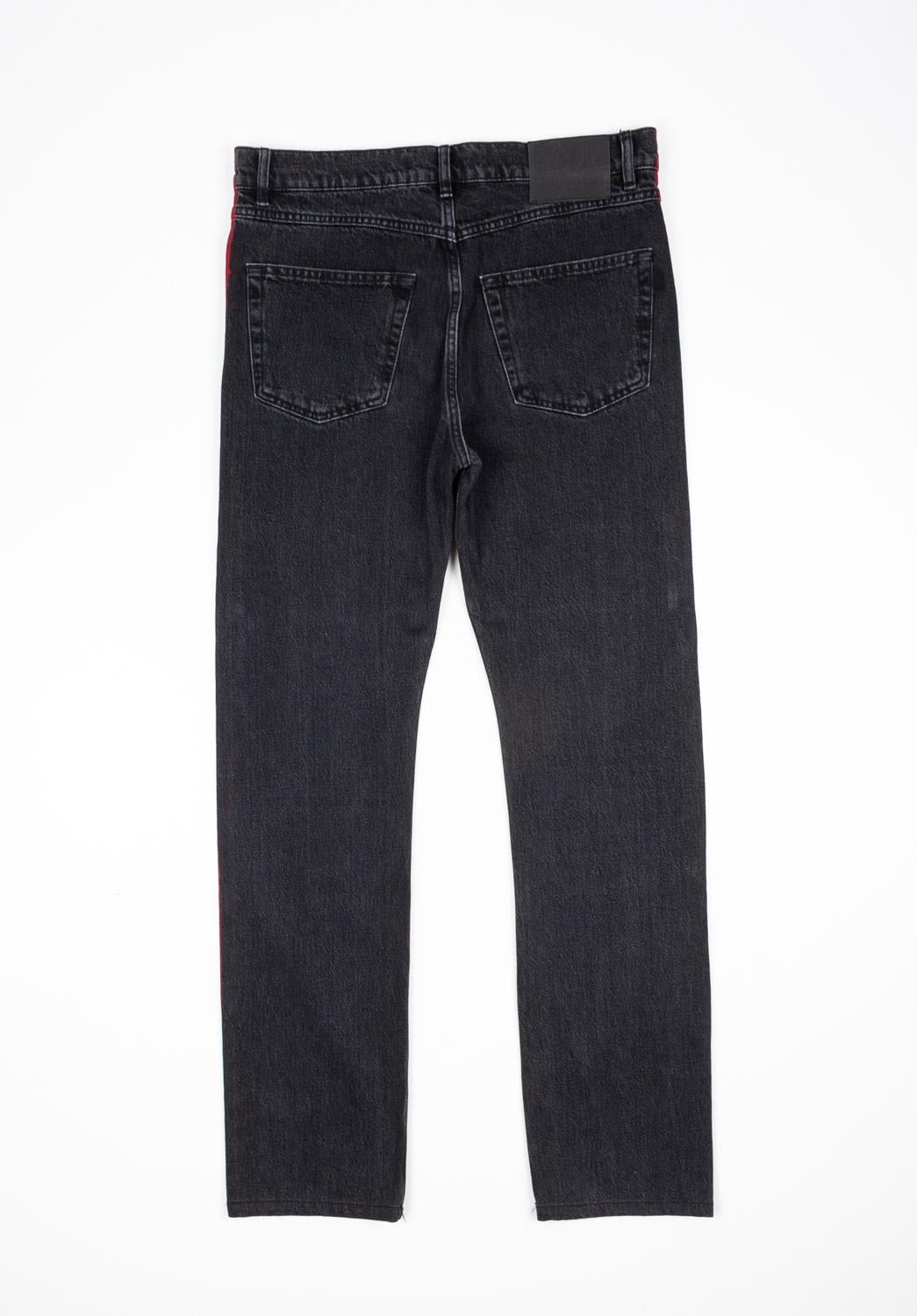 Noir Balenciaga - Jean à rayures rouges, taille 30 médium en vente