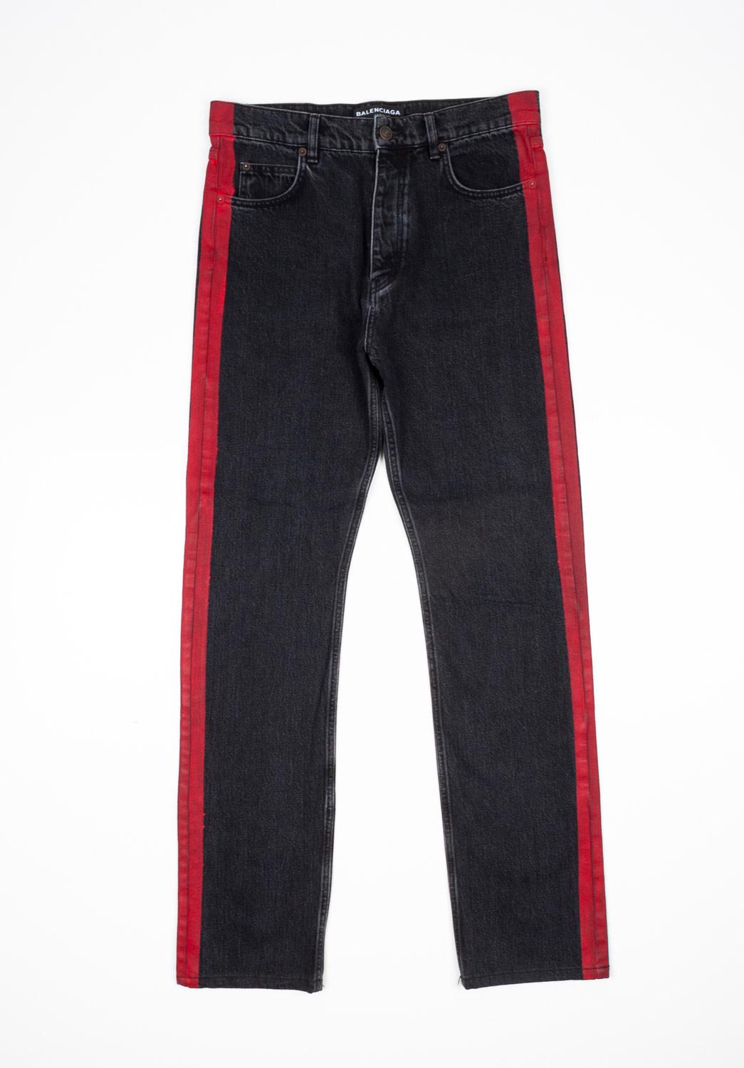 Balenciaga Men Jeans Red Stripe Size 30-Medium