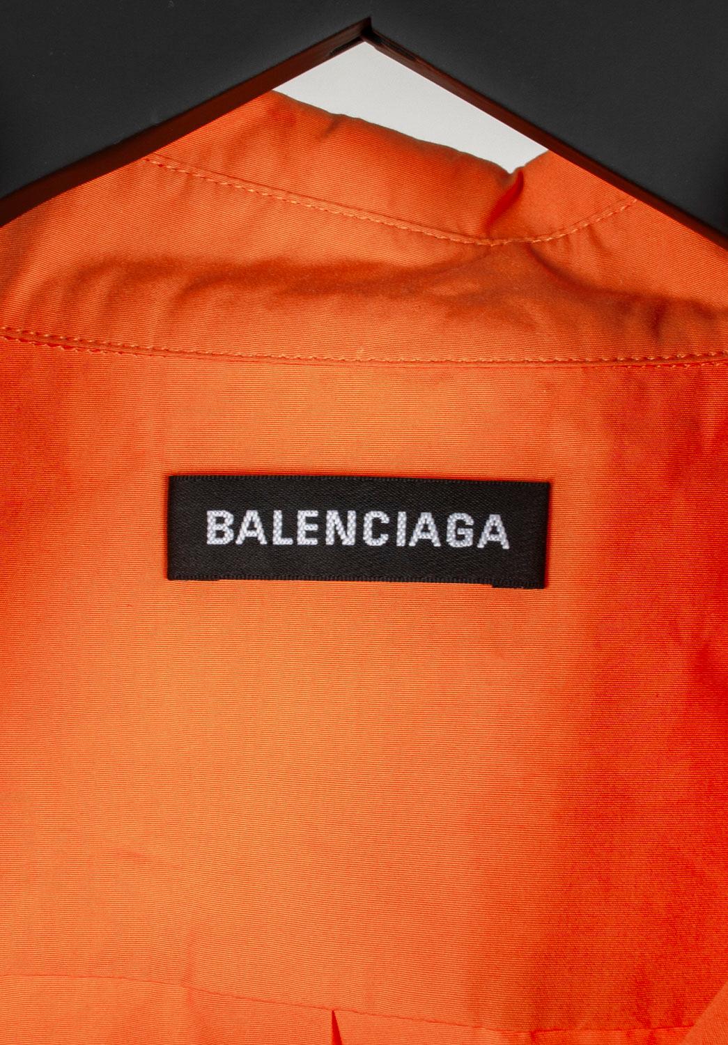 Balenciaga Uomo Camicia Casual Arancione Taglia 42/Large, S1036 in vendita 2