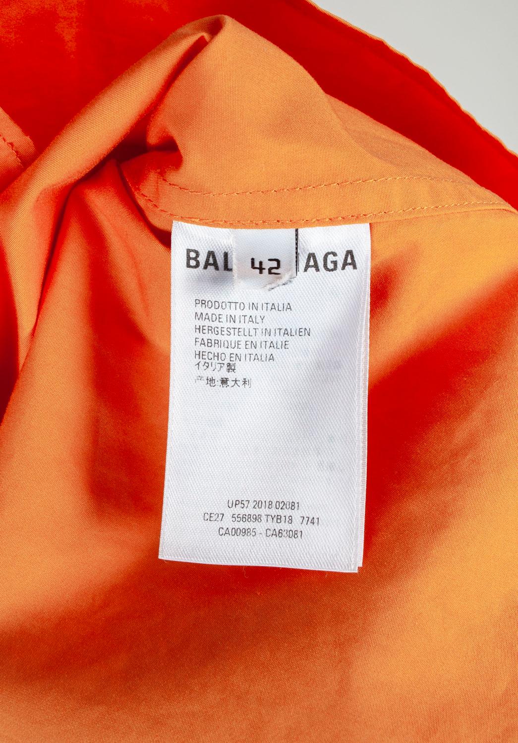 Balenciaga Uomo Camicia Casual Arancione Taglia 42/Large, S1036 in vendita 3