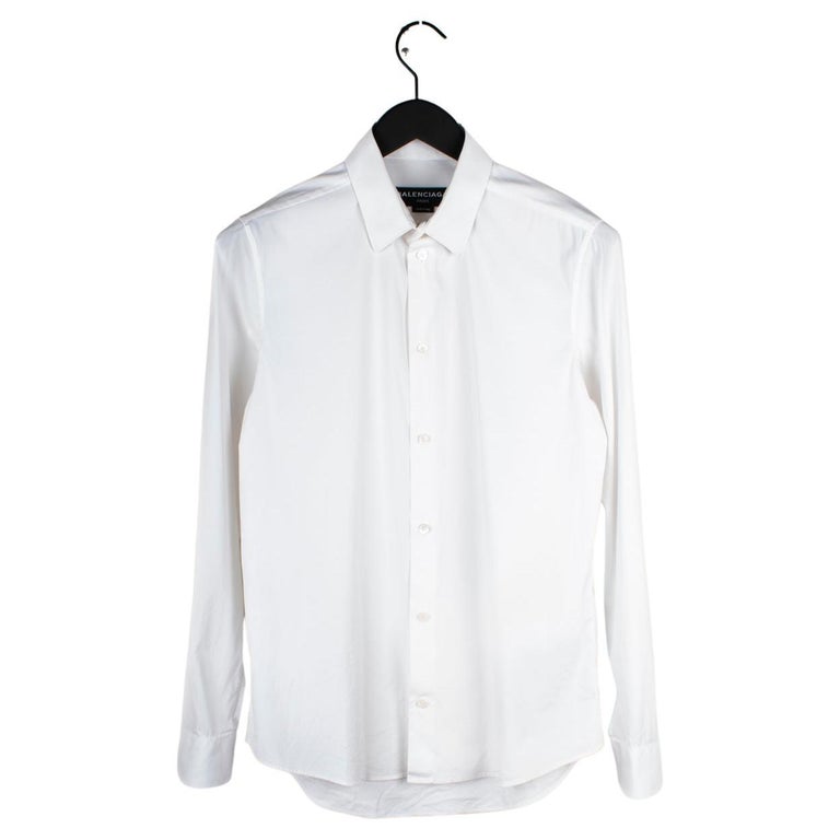 balenciaga dress shirt mens Size M/39EU - Balenciaga Men's Dress Shirt Black Logo Collar