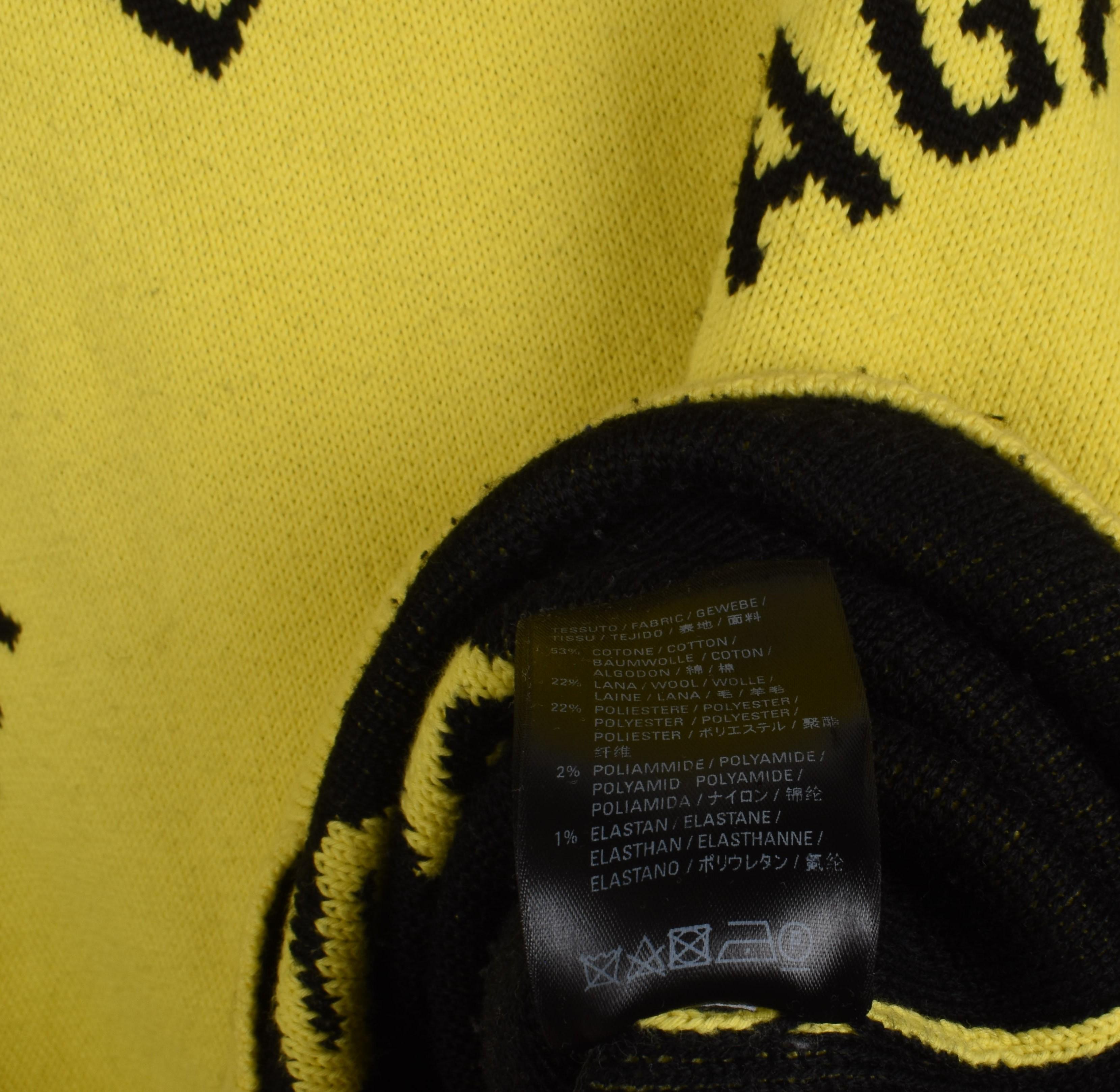 Jaune Balenciaga Men Sweater Heavy Knit Oversized Size S-fits XL, S1796 en vente