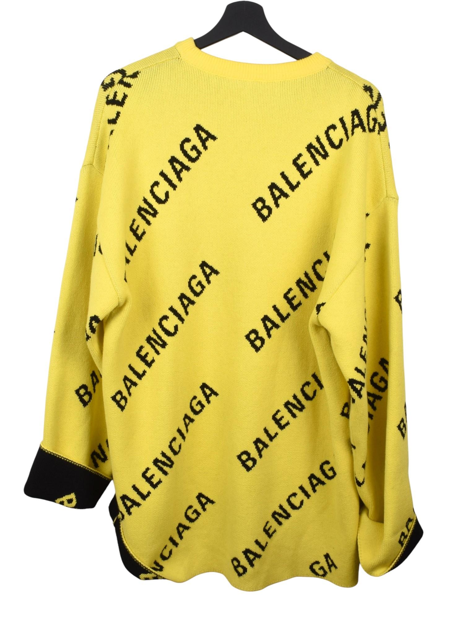 Balenciaga Men Sweater Heavy Knit Oversized Size S-fits XL, S1796 en vente 2