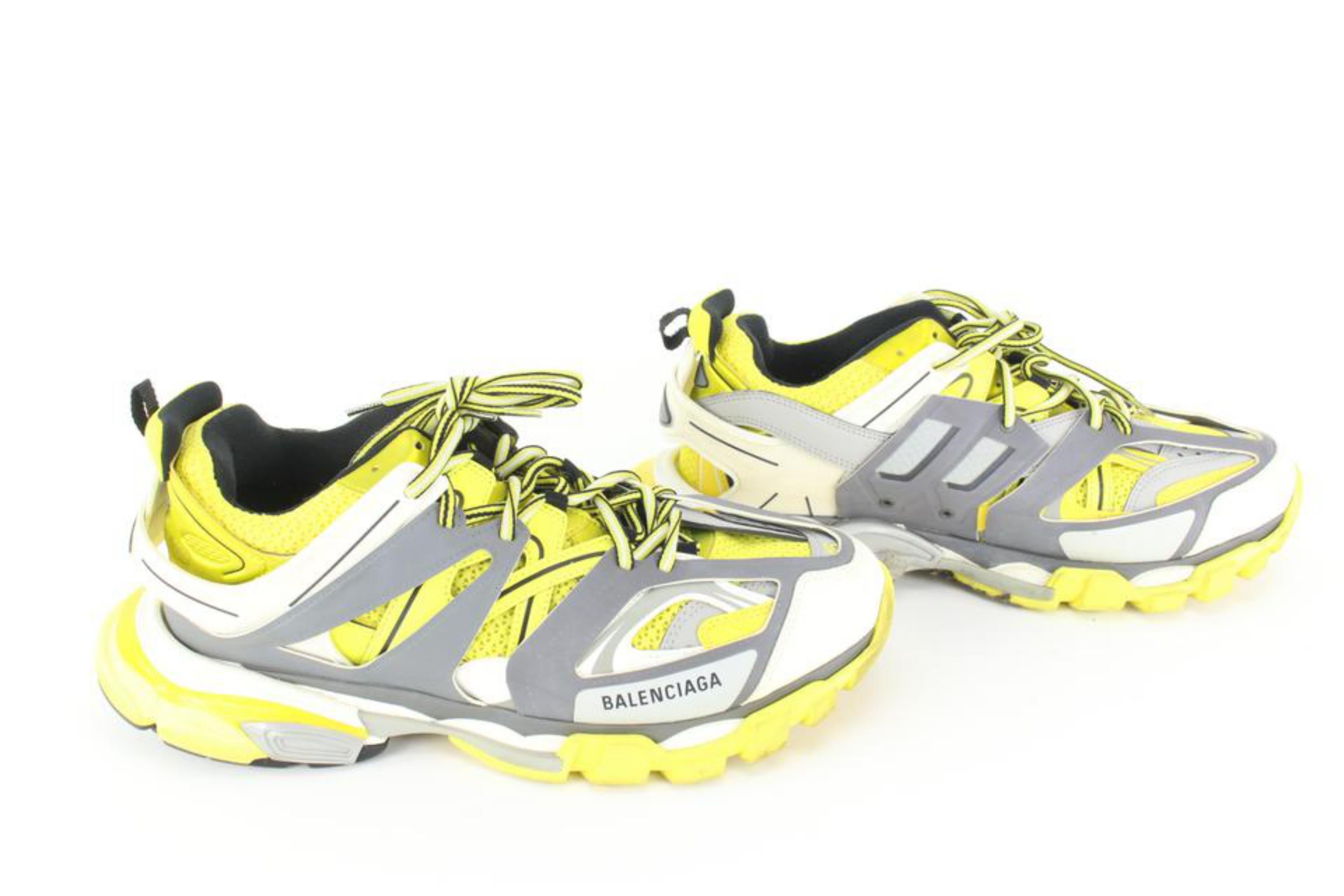 Balenciaga Men's 12 US Yellow x Grey Track Sneaker 33ba517s In Good Condition In Dix hills, NY