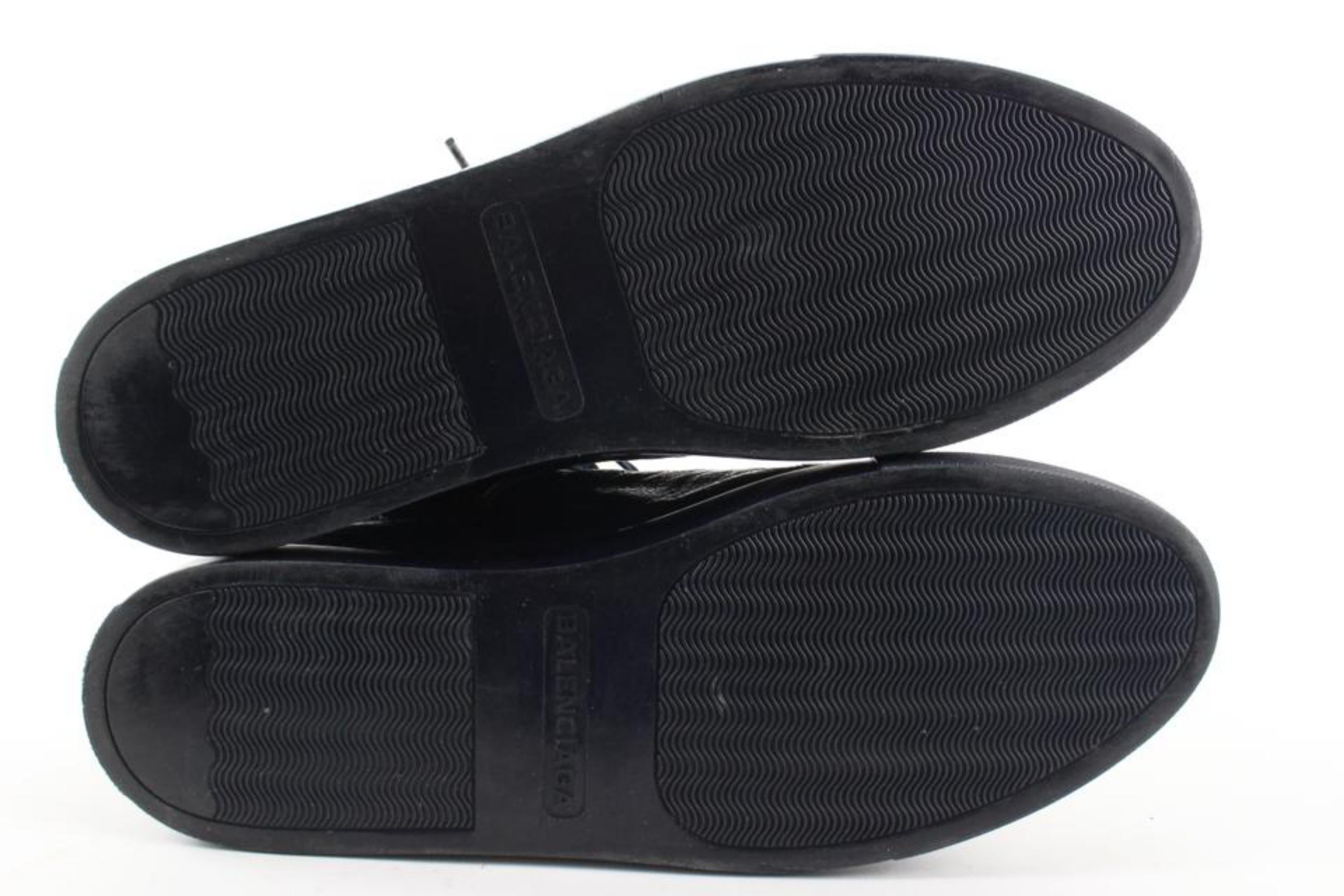 Balenciaga Men's 44 Navy Leather Arena Sneakers 7BA113 For Sale 1