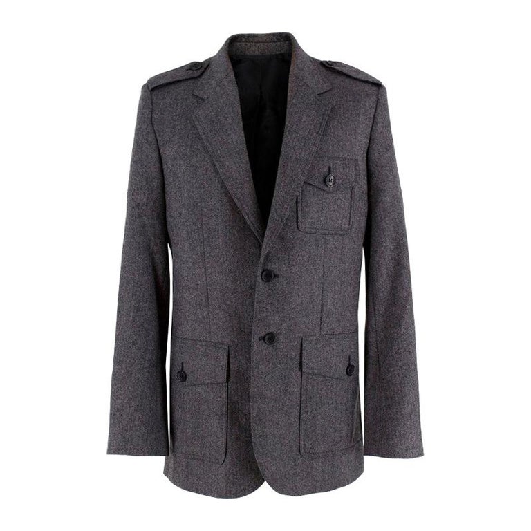 Balenciaga Men's Grey Wool Blazer - Size M EU 48 For Sale at 1stDibs
