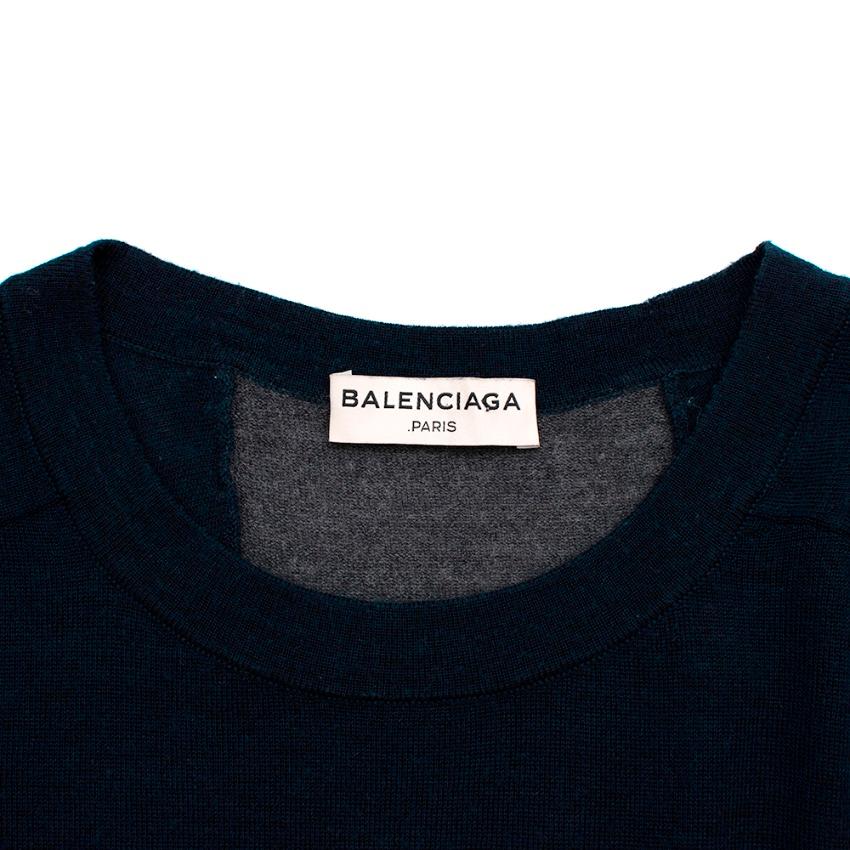 Balenciaga Men's Navy & Gray Panel Sweatshirt - Size M For Sale 1