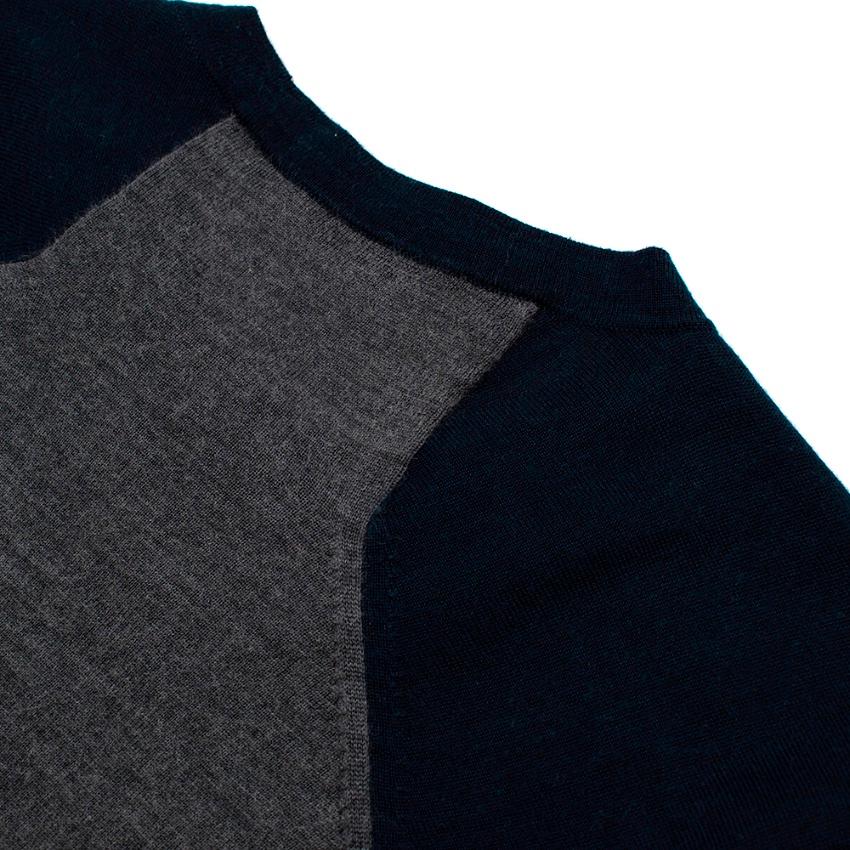 Balenciaga Men's Navy & Gray Panel Sweatshirt - Size M For Sale 6