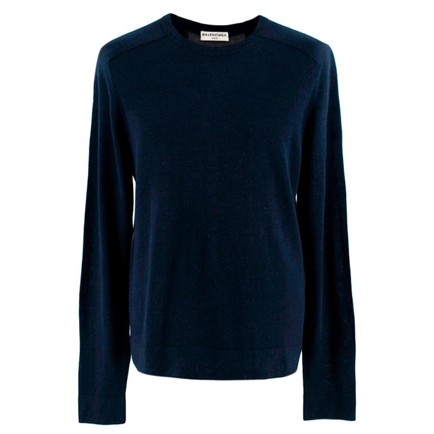 Balenciaga Men's Navy & Gray Panel Sweatshirt - Size M For Sale