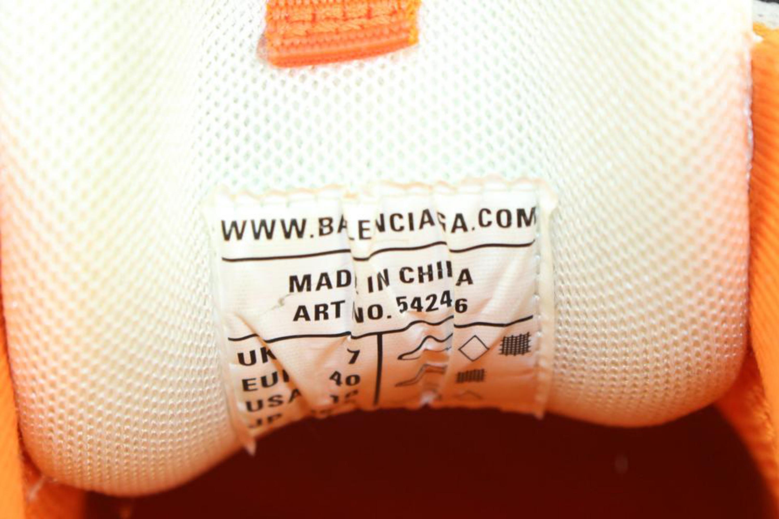 Balenciaga Men's Size 40 Or US 10 White X Orange Trainer Lace Up Sneaker C For Sale 5