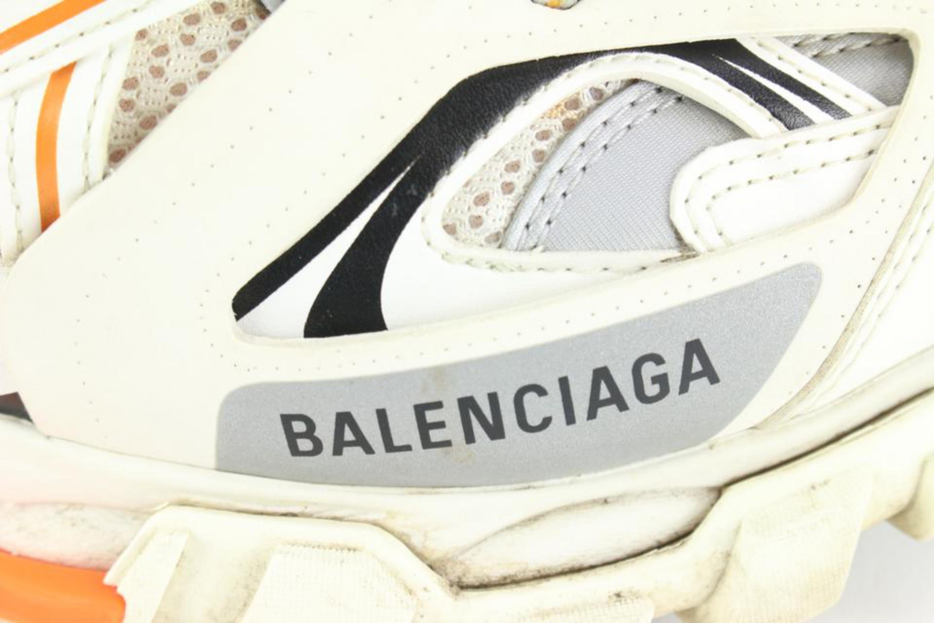 Balenciaga Men's Size 40 Or US 10 White X Orange Trainer Lace Up Sneaker C