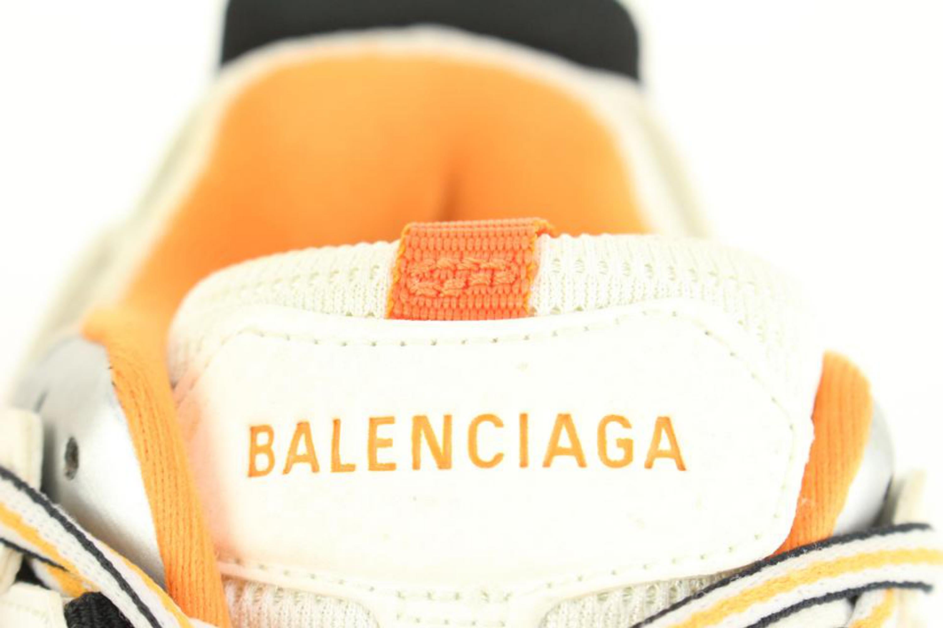 Balenciaga Men's Size 40 Or US 10 White X Orange Trainer Lace Up Sneaker C For Sale 1