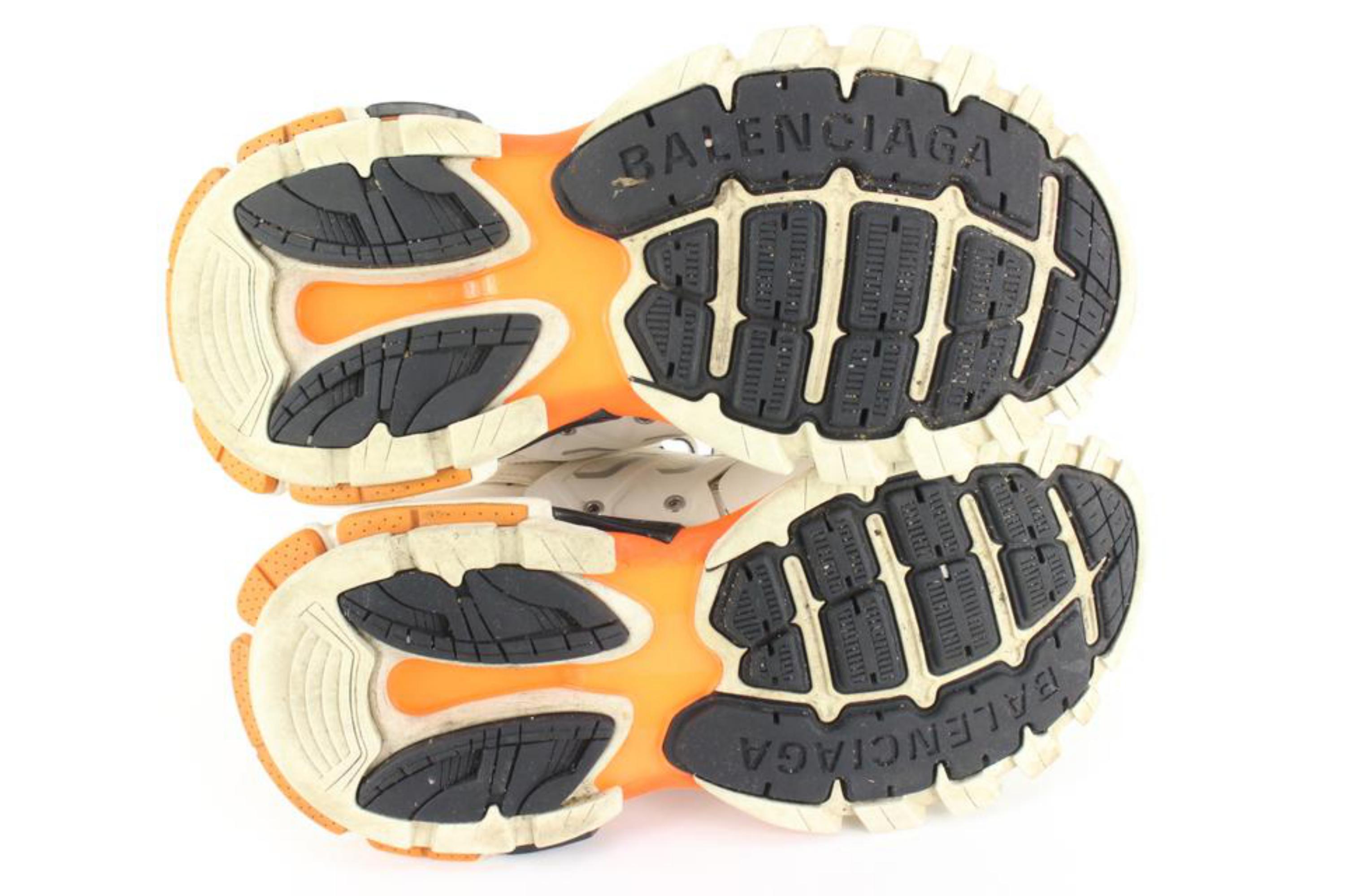 Balenciaga Men's Size 40 Or US 10 White X Orange Trainer Lace Up Sneaker C For Sale 2