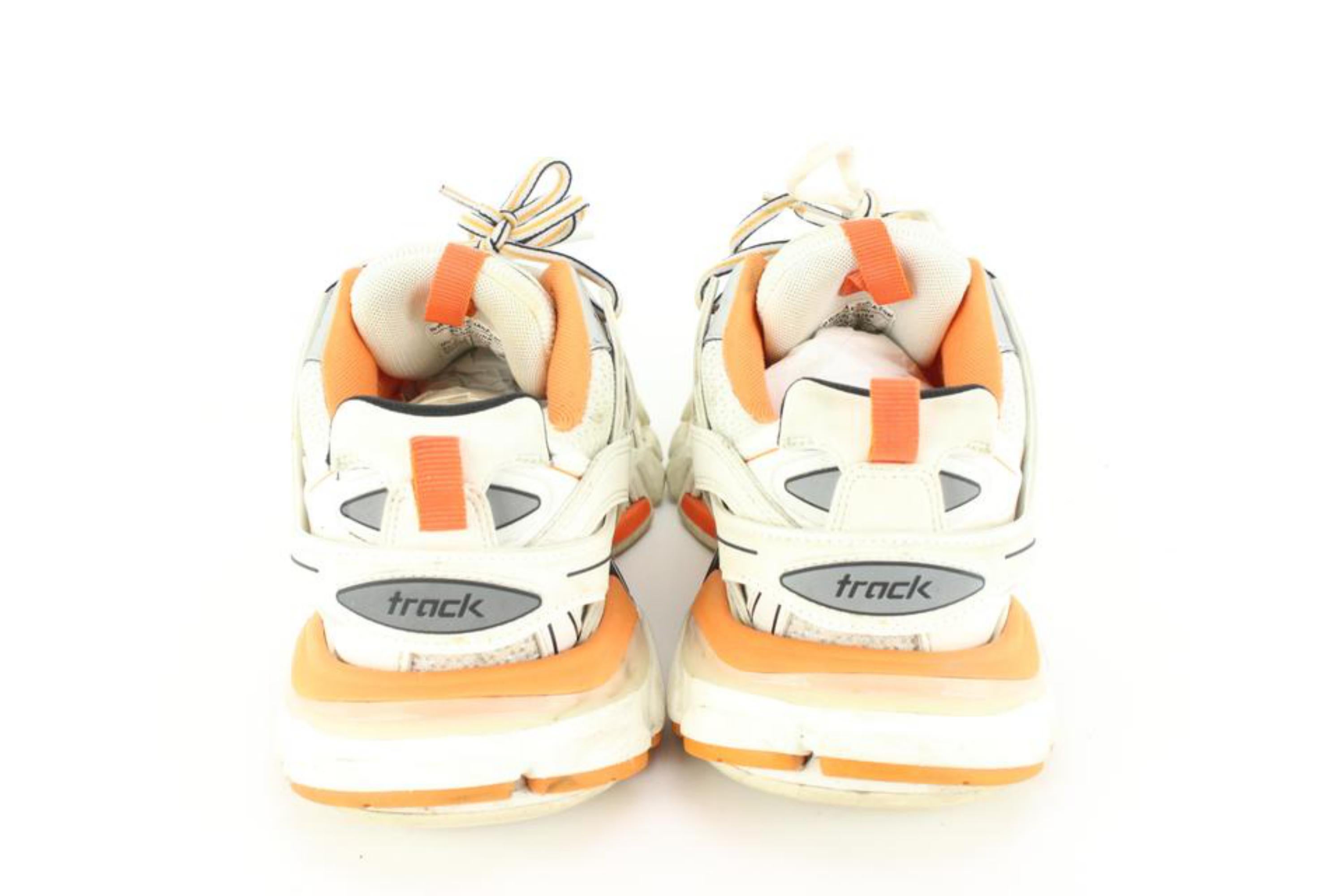 Balenciaga Men's Size 40 Or US 10 White X Orange Trainer Lace Up Sneaker C For Sale 3