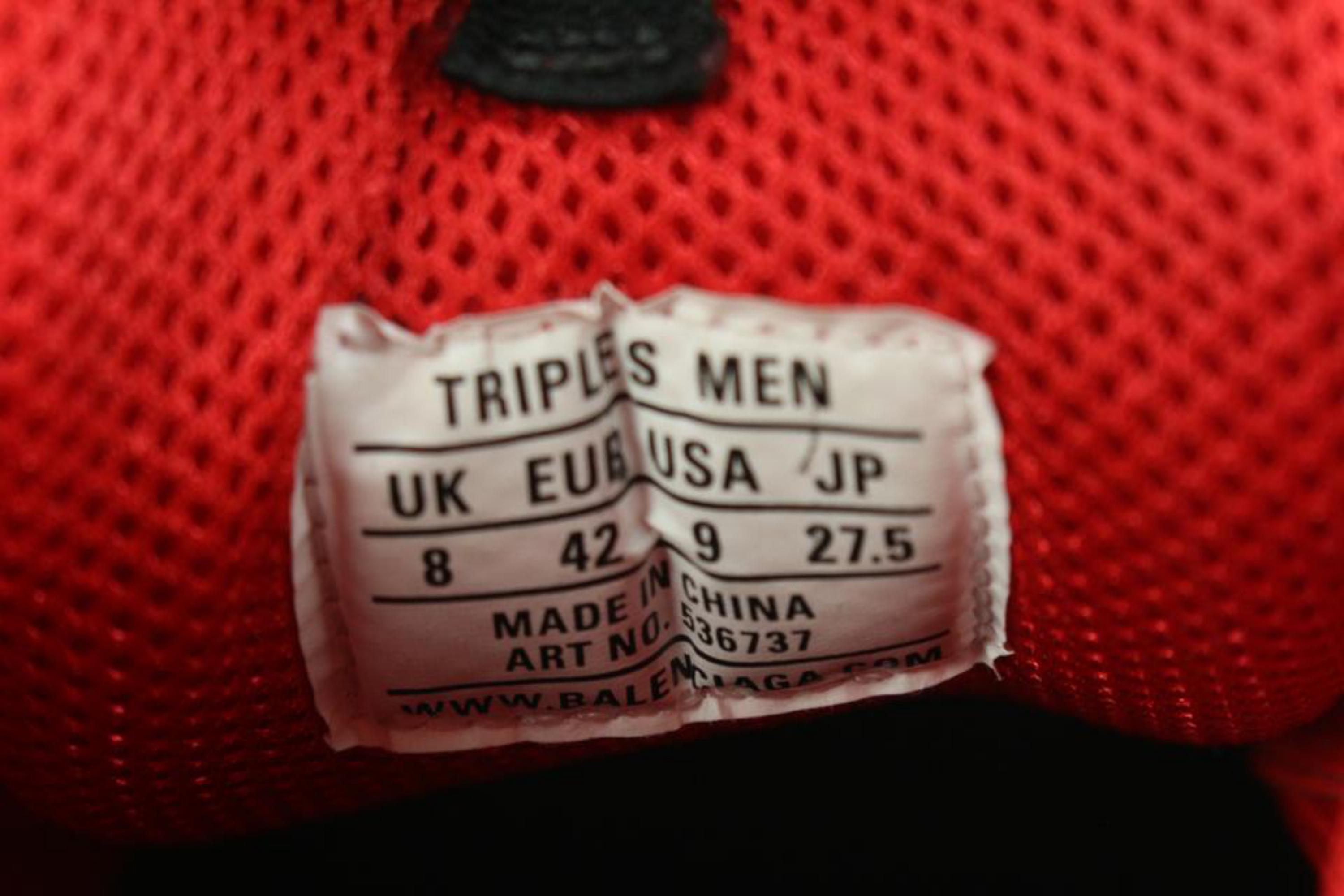 Balenciaga Men's US 9 or 42 Grey x Red Triple S Sneaker 18ba531s For Sale 3