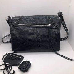 Balenciaga Messenger Le Cagole Shoulder Bag Black Leather