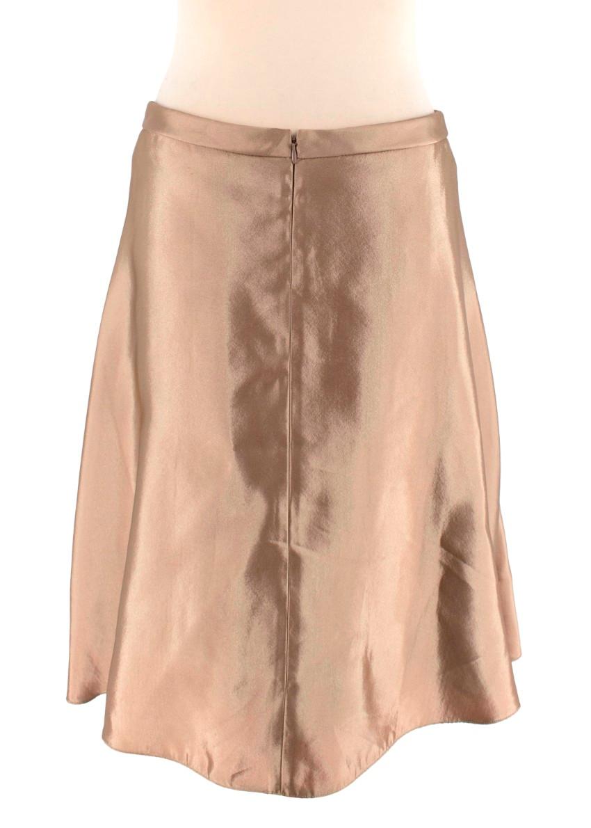beige a line skirt