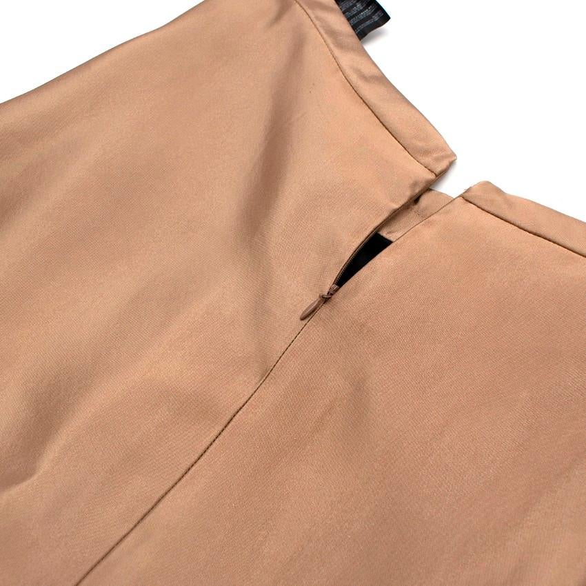 Balenciaga Metallic Beige Silk-Blend Satin A-Line Skirt In Excellent Condition For Sale In London, GB