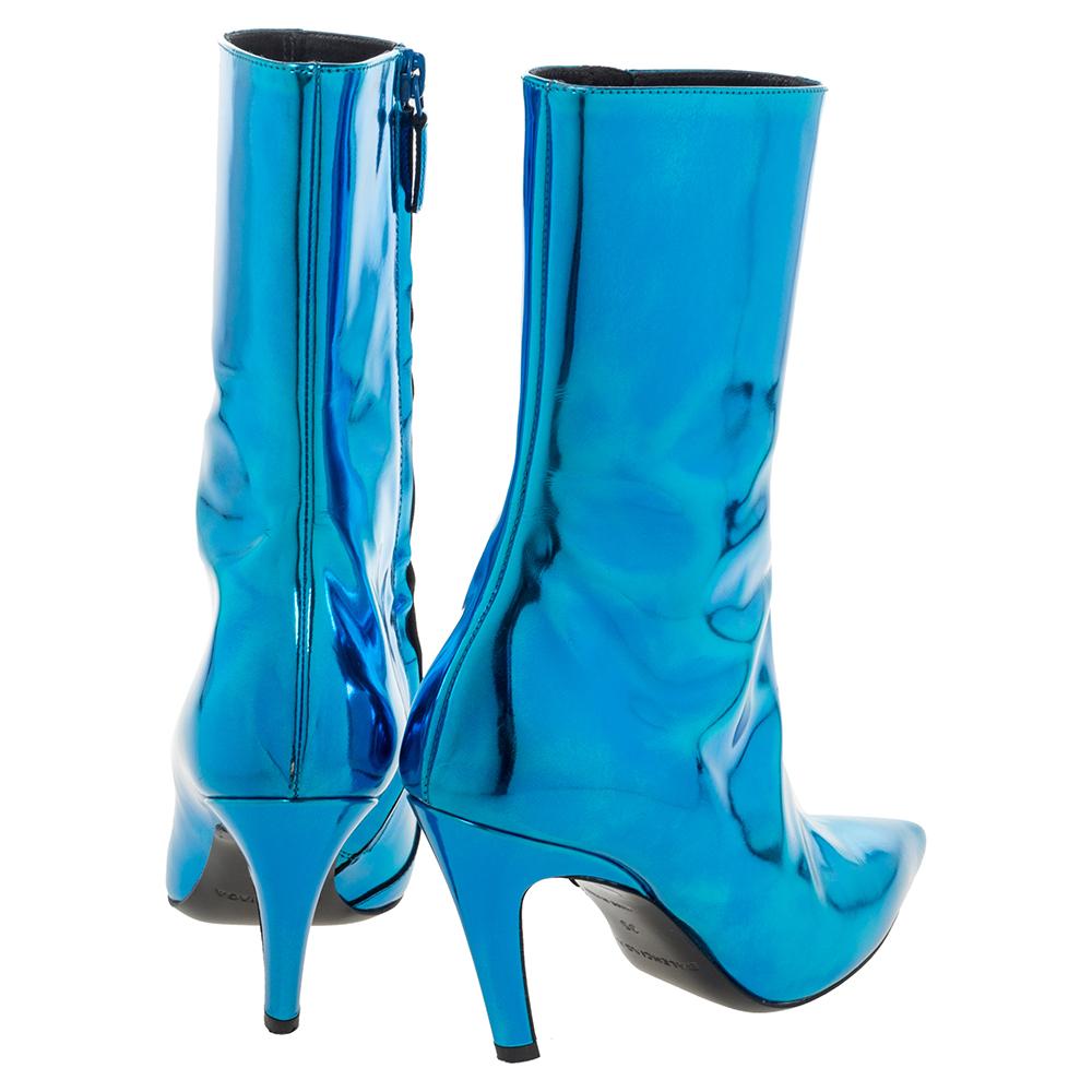 metallic blue boots