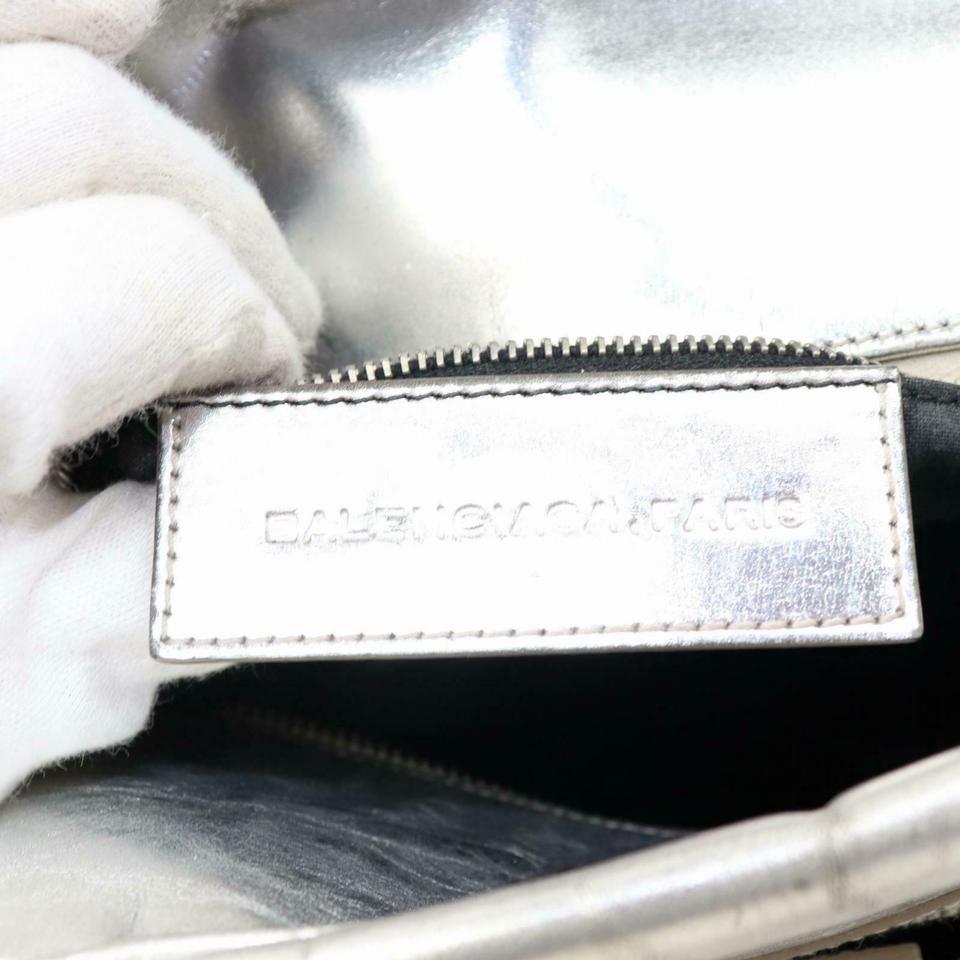Balenciaga Metallic Bowler 870315 Silver Leather Satchel 8