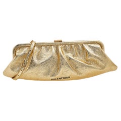 Balenciaga Metallic Gold Leder Cloud XL Clutch