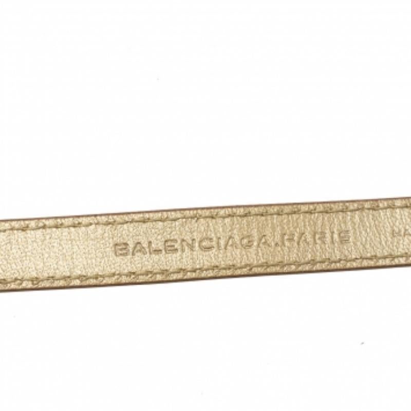 Balenciaga Metallic Gold Leather Triple Tour Arena Bracelet M For Sale 1