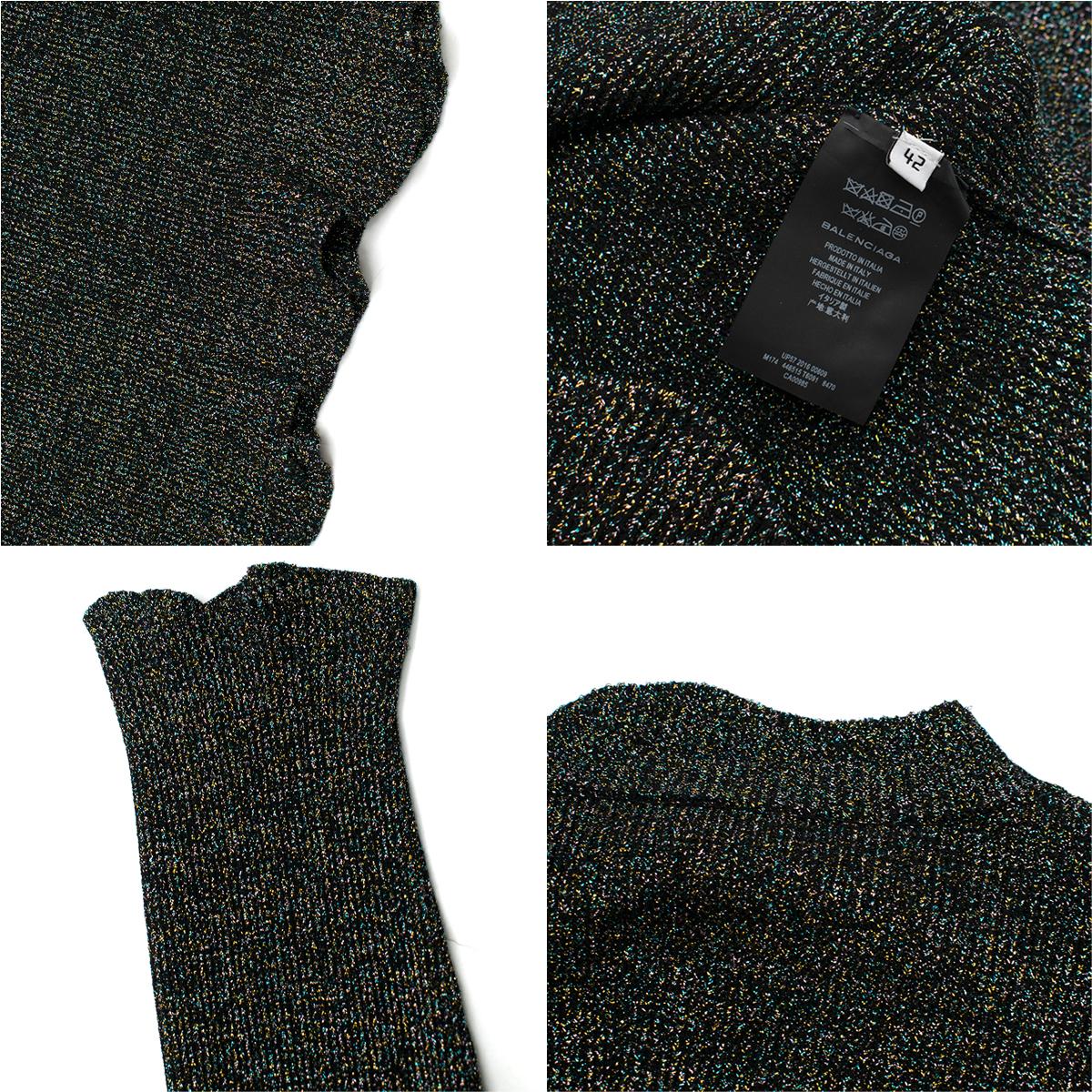 Balenciaga Metallic Knit Cropped Sweater and Skirt Set Size: S 5