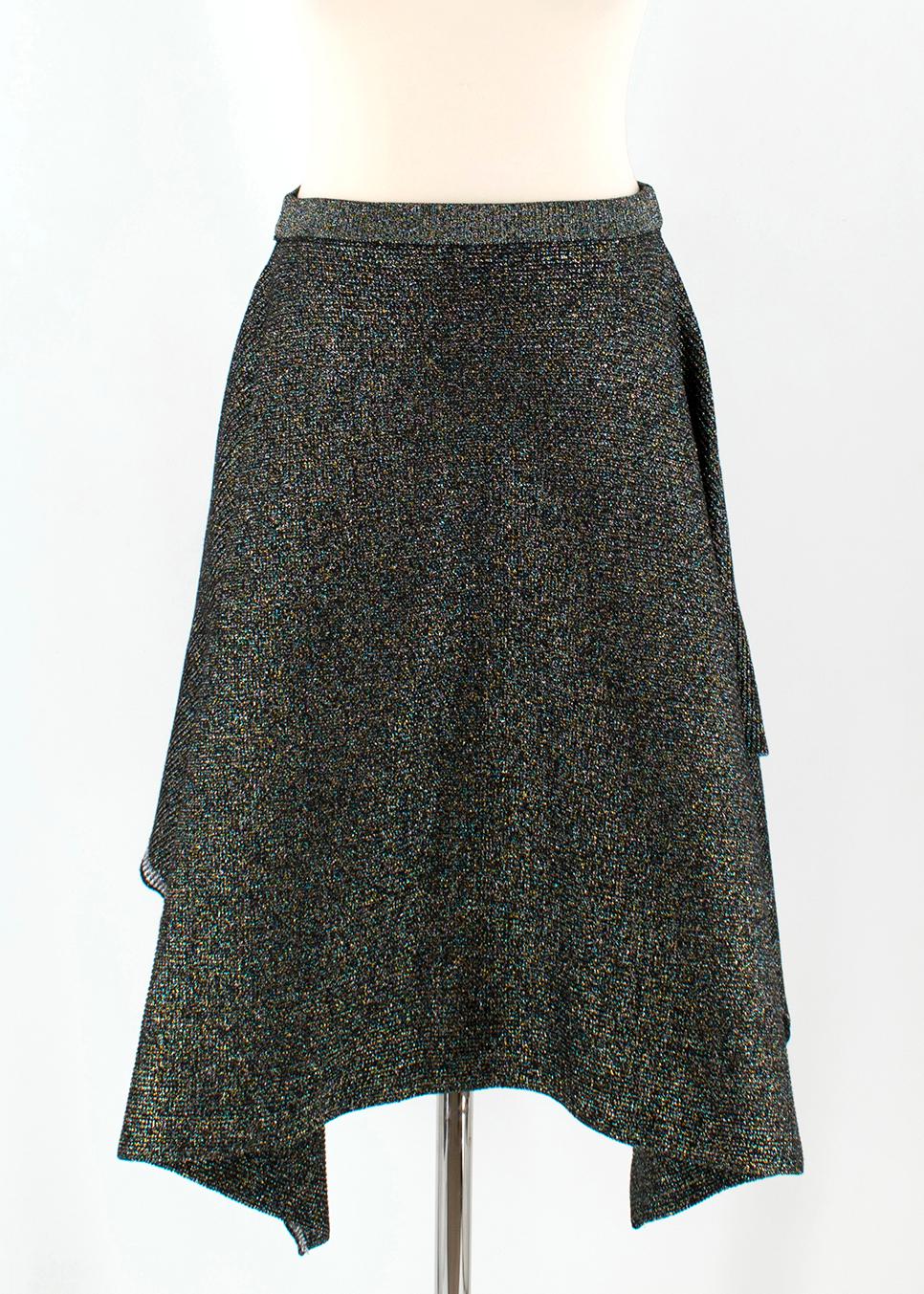 Balenciaga Metallic Knit Cropped Sweater and Skirt Set Size: S In Excellent Condition In London, GB