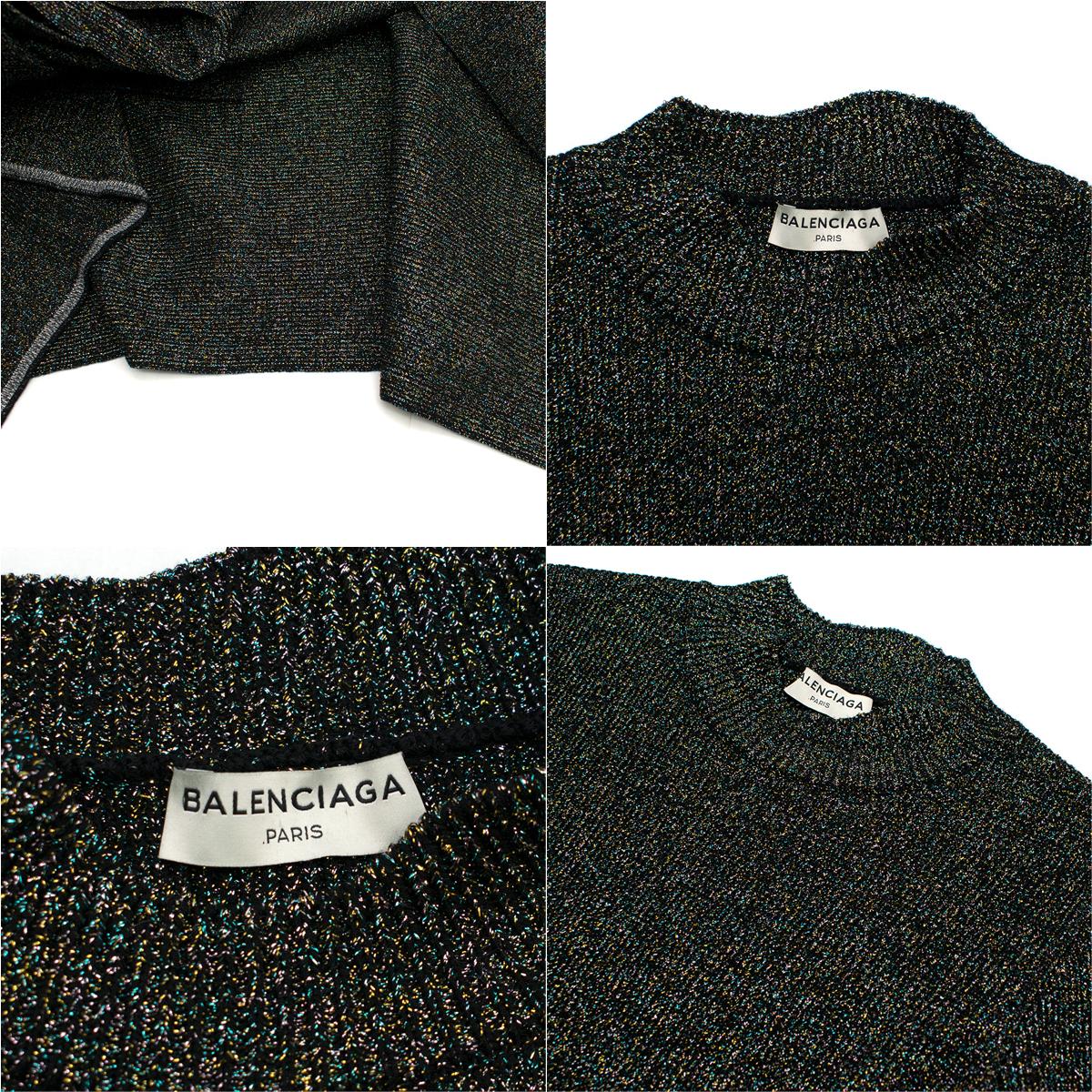Balenciaga Metallic Knit Cropped Sweater and Skirt Set Size: S 4