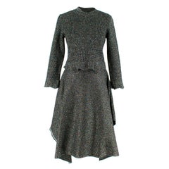 Balenciaga Metallic Knit Cropped Sweater and Skirt Set Size: S