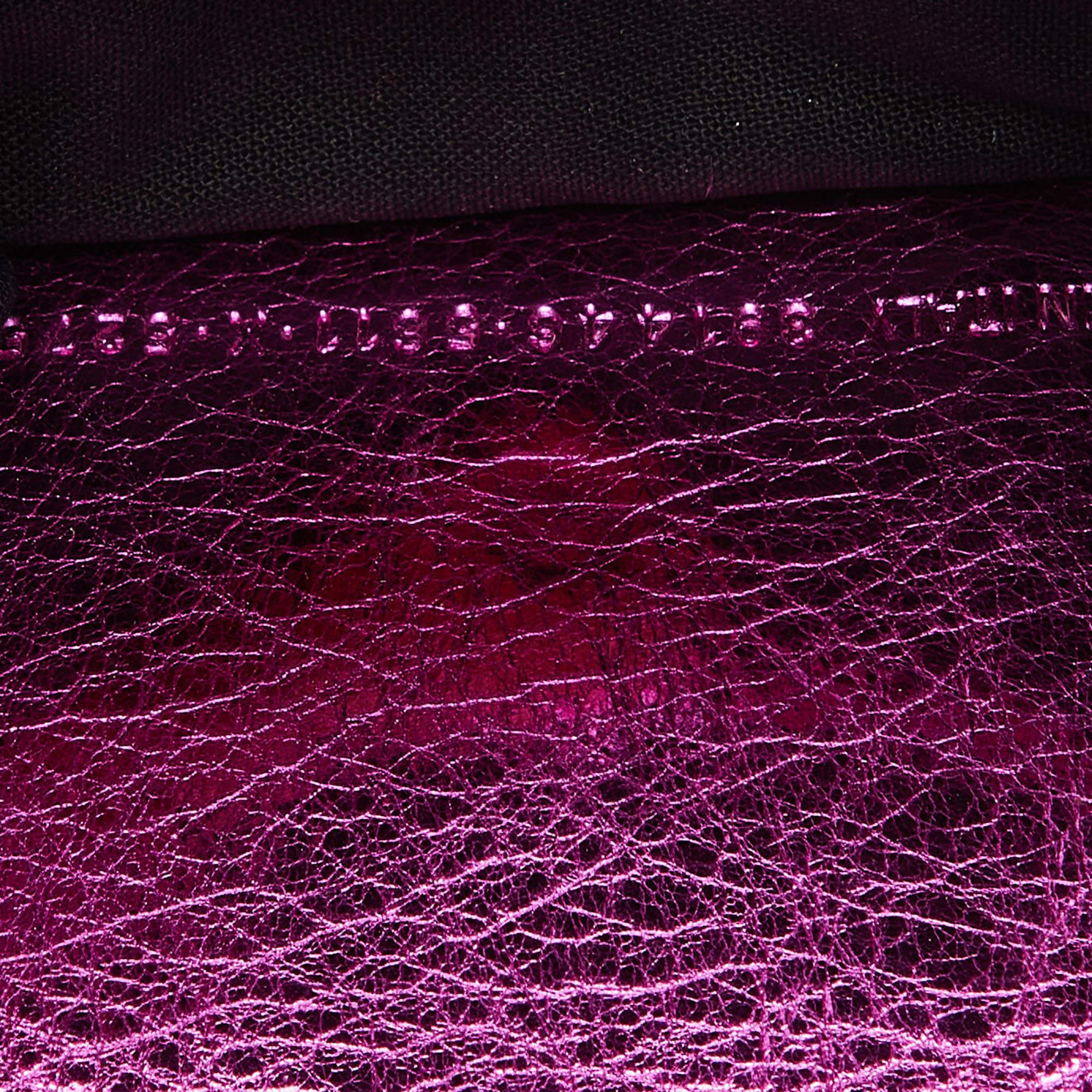 Balenciaga Metallic Pink Leather Mini Papier Wallet 1