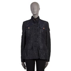 BALENCIAGA midnight blue IRIDESCENT MILITARY Jacket 44 XL