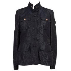 BALENCIAGA midnight blue IRIDESCENT MILITARY Jacket 44 XL