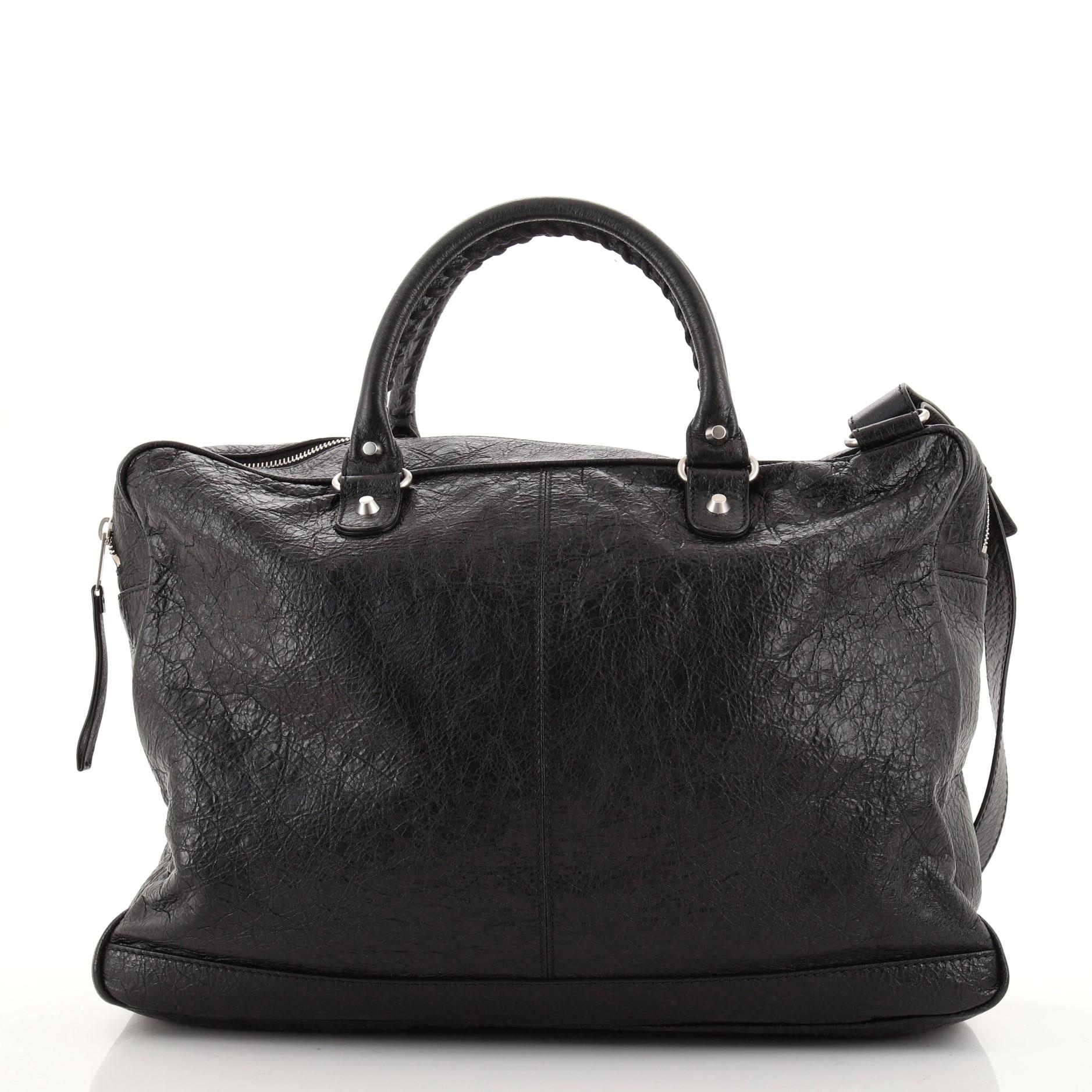 Black Balenciaga Mini Folder Bag Leather