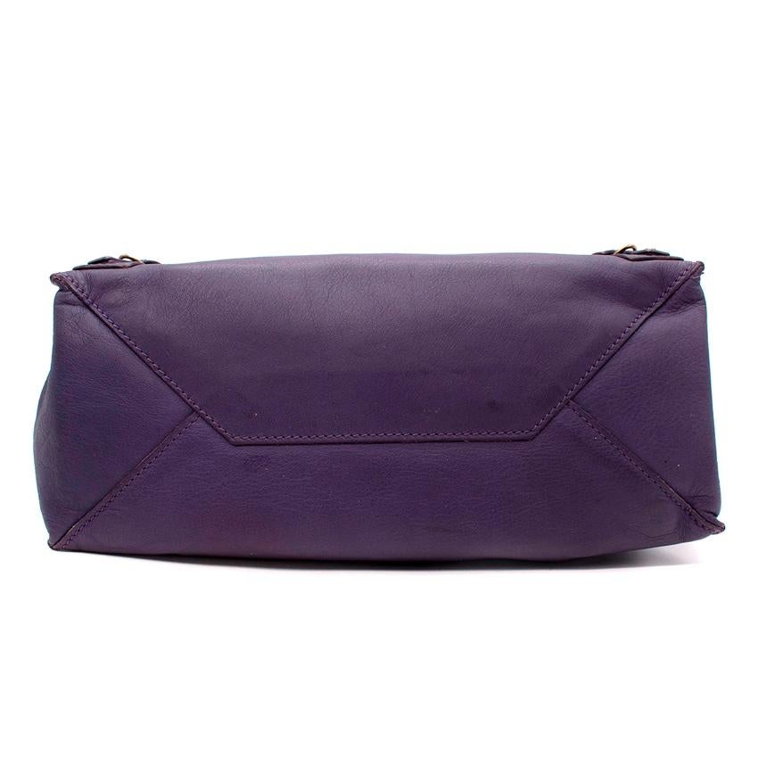 Balenciaga Mini Papier A4 Purple Leather Tote Bag In Excellent Condition For Sale In London, GB