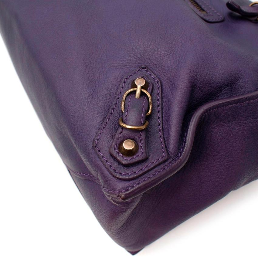 Women's Balenciaga Mini Papier A4 Purple Leather Tote Bag For Sale