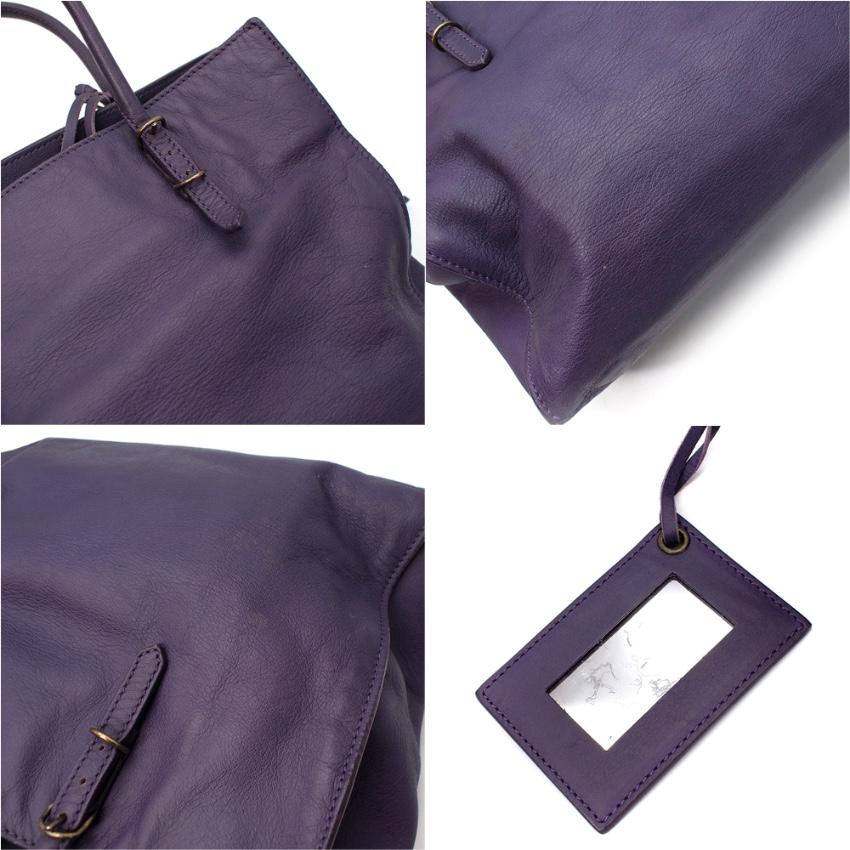 Balenciaga Mini Papier A4 Purple Leather Tote Bag For Sale 3