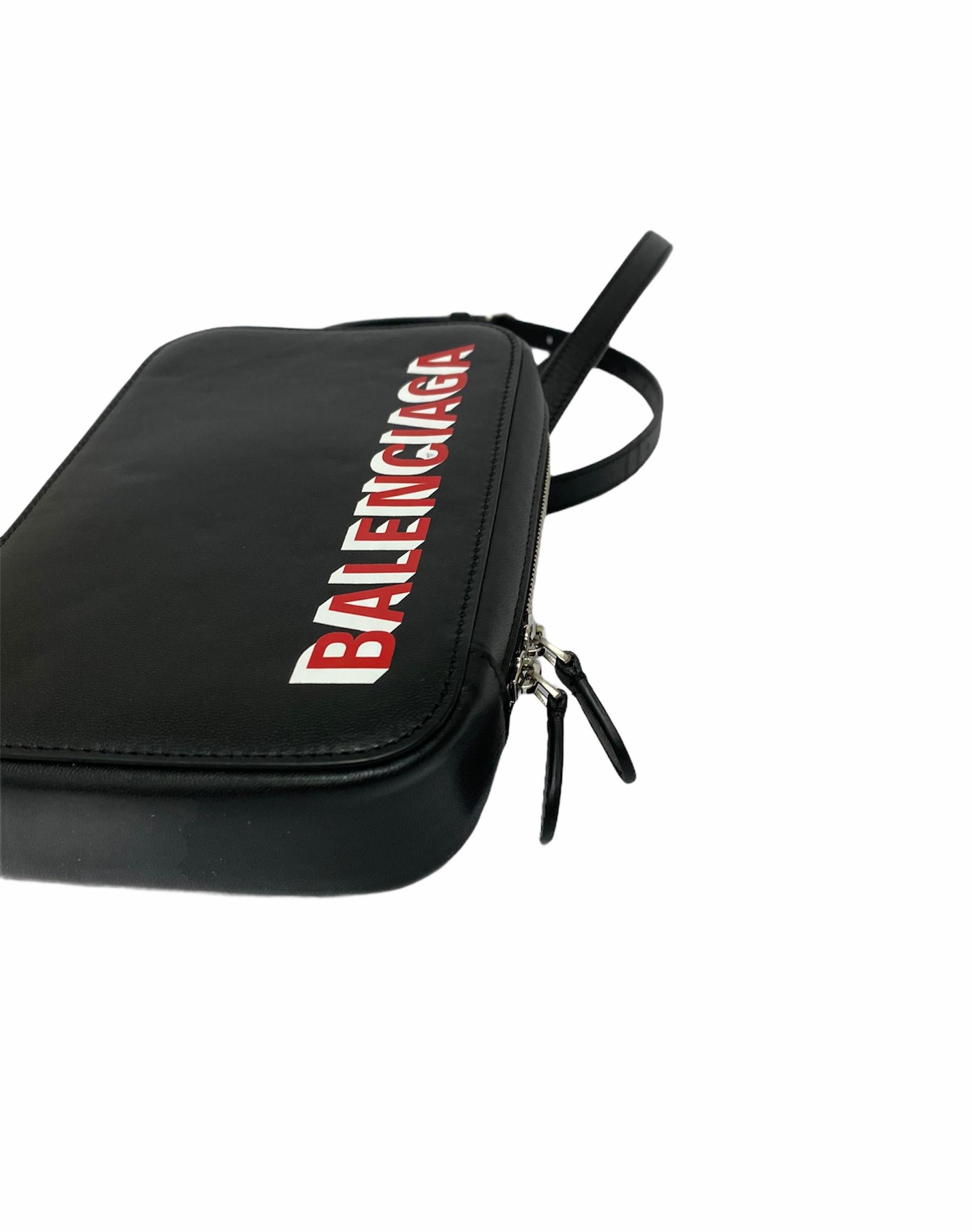 Balenciaga Mini Unisex Shoulder Bag with Red Print 1