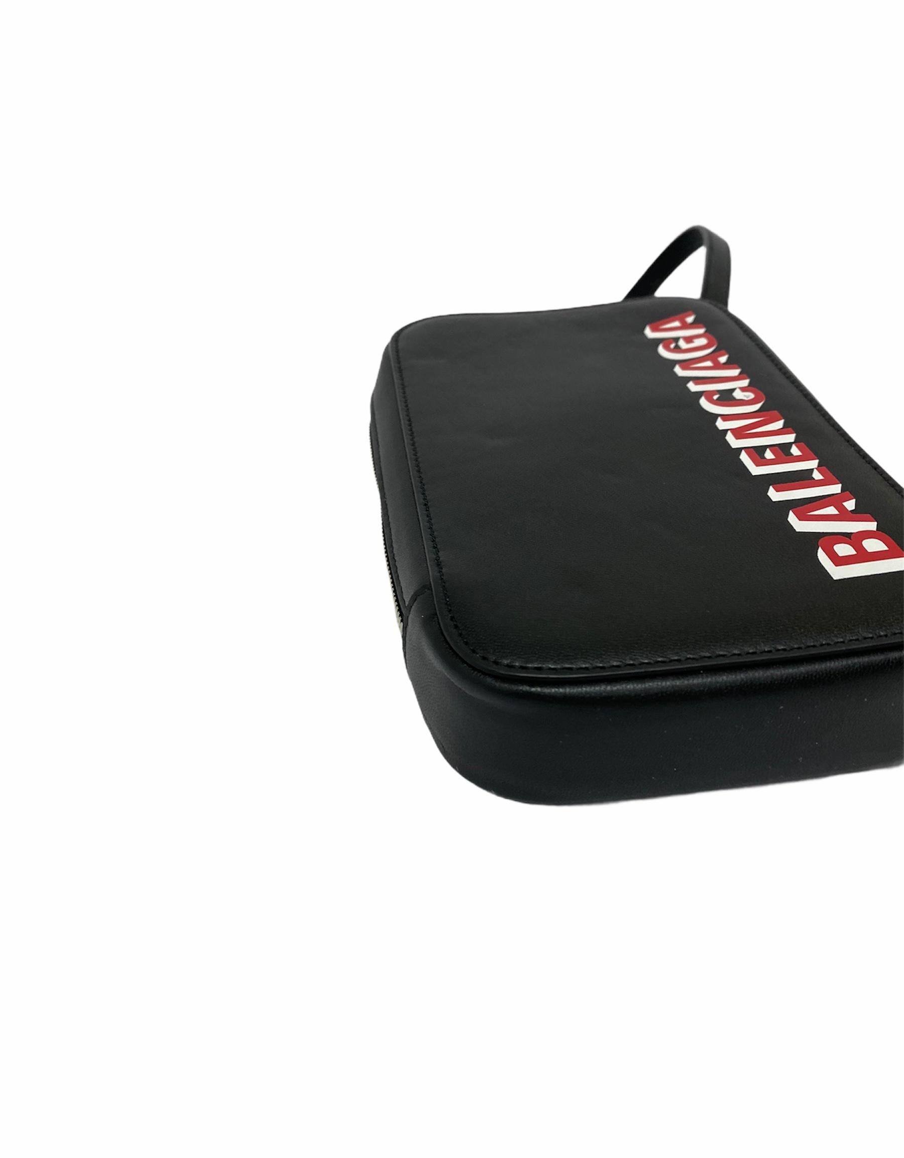 Balenciaga Mini Unisex Shoulder Bag with Red Print 2