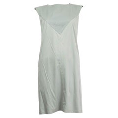 BALENCIAGA Vestido de algodón verde menta y piel 40 M