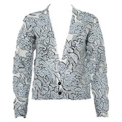 Balenciaga - Cardigan court en tricot texturé monochrome avec boutons à l'avant S